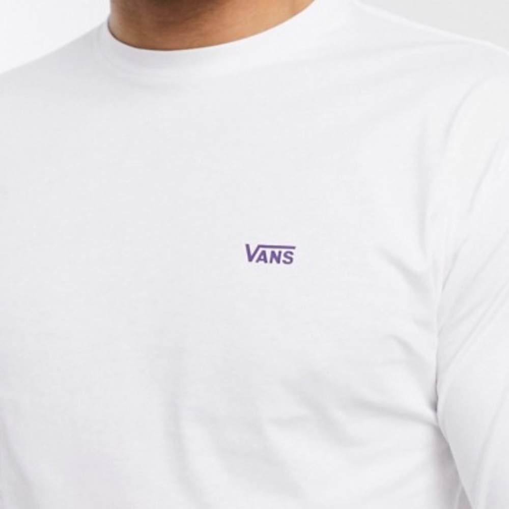 VANS long sleeve t-shirt in white/purple